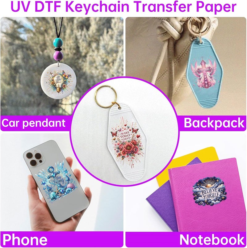 CHNVICK 48PCS UV DTF Keychain Transfer, Daily Inspirational Quotes UV DTF wrap with Bright Colors and Beautiful Design for Keychain, Laptop, Greeting Card Decoration - Image 5